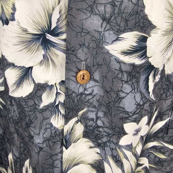 Two Palms Mens 3XL Grey Casual Hawaiian Shirt Aloha Tropical Resort Coastal Dad - Picture 5 of 10